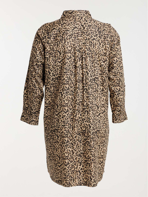 Robe chemise léopard grande taille femme Robe chemise léopard grande taille femme