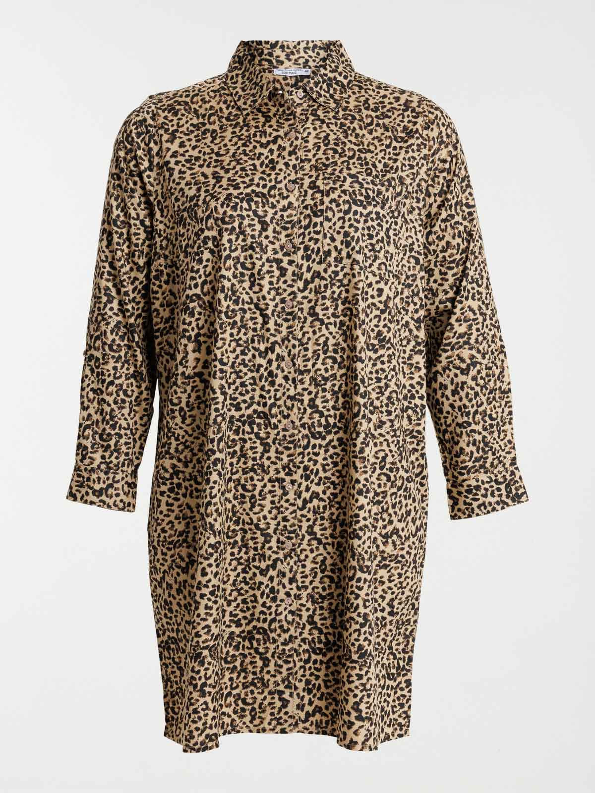 Robe chemise léopard grande taille femme