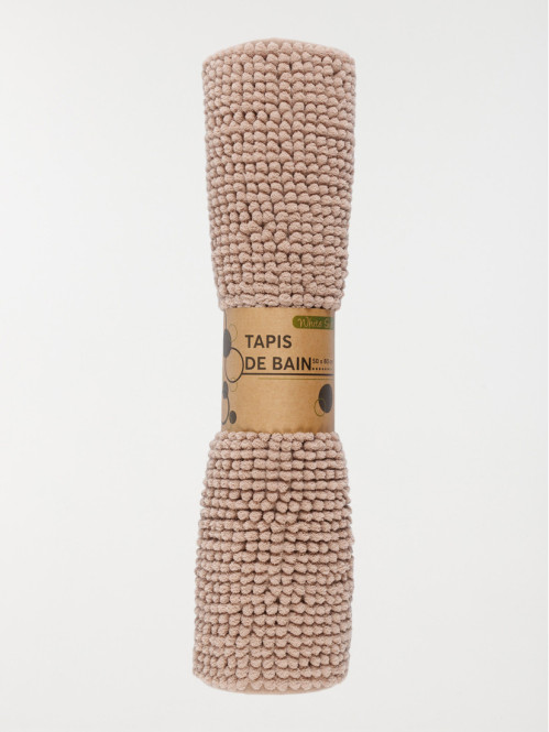 Tapis de bain chenille taupe 
