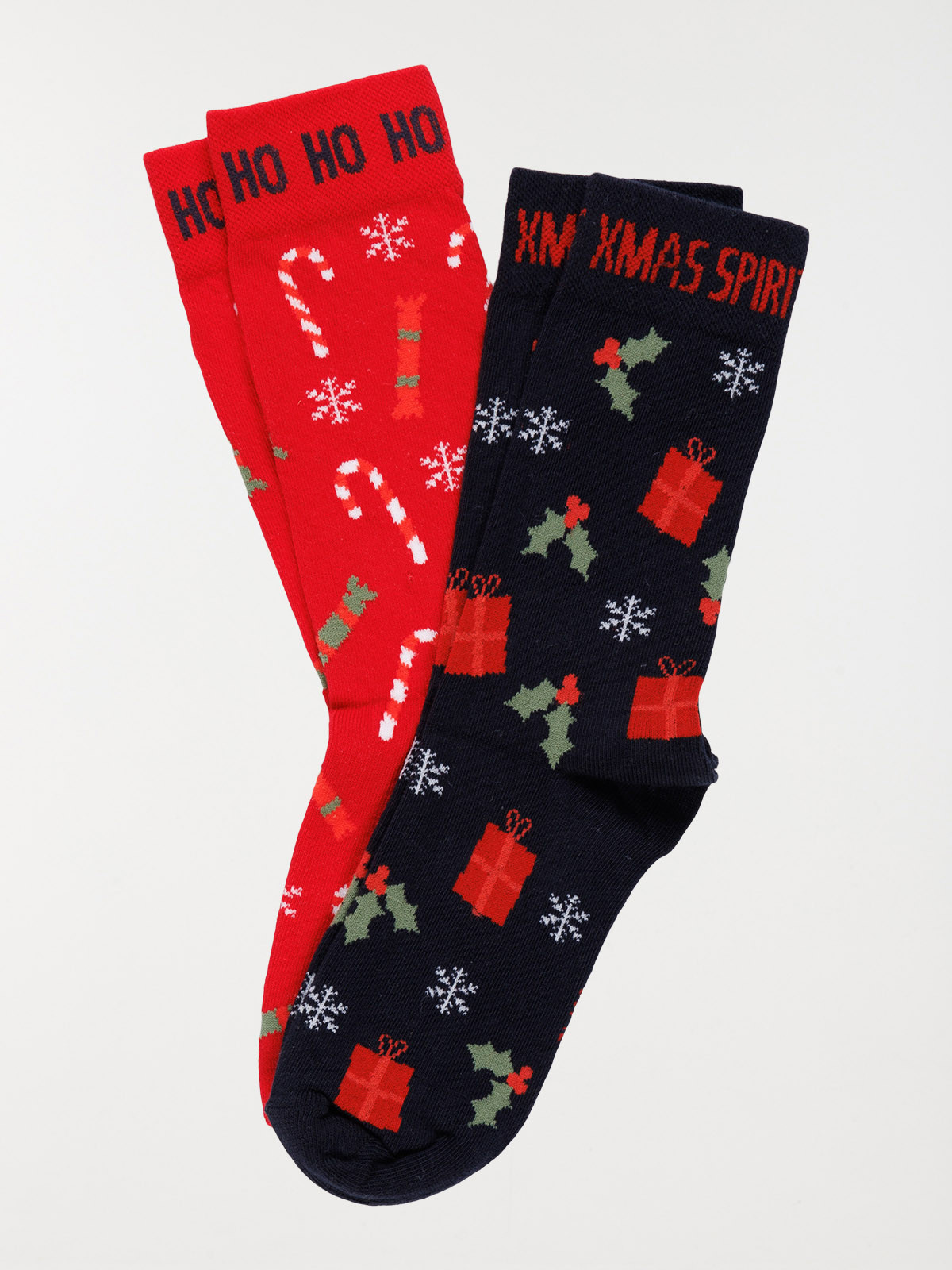 Lot 2 paires chaussettes de noël homme