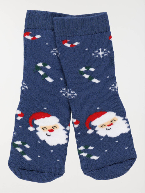Chaussettes père-noël bébé navy