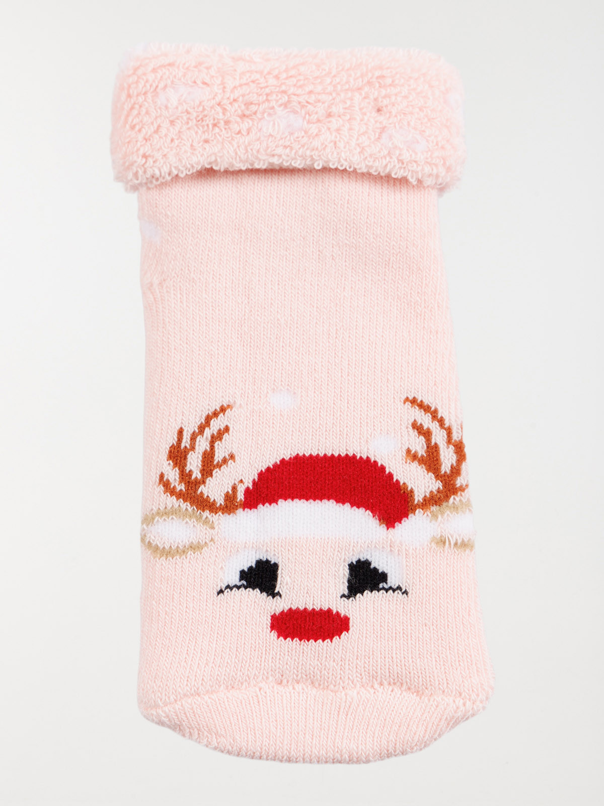 Chaussettes renne de noël bébé rose Chaussettes renne de noël bébé rose