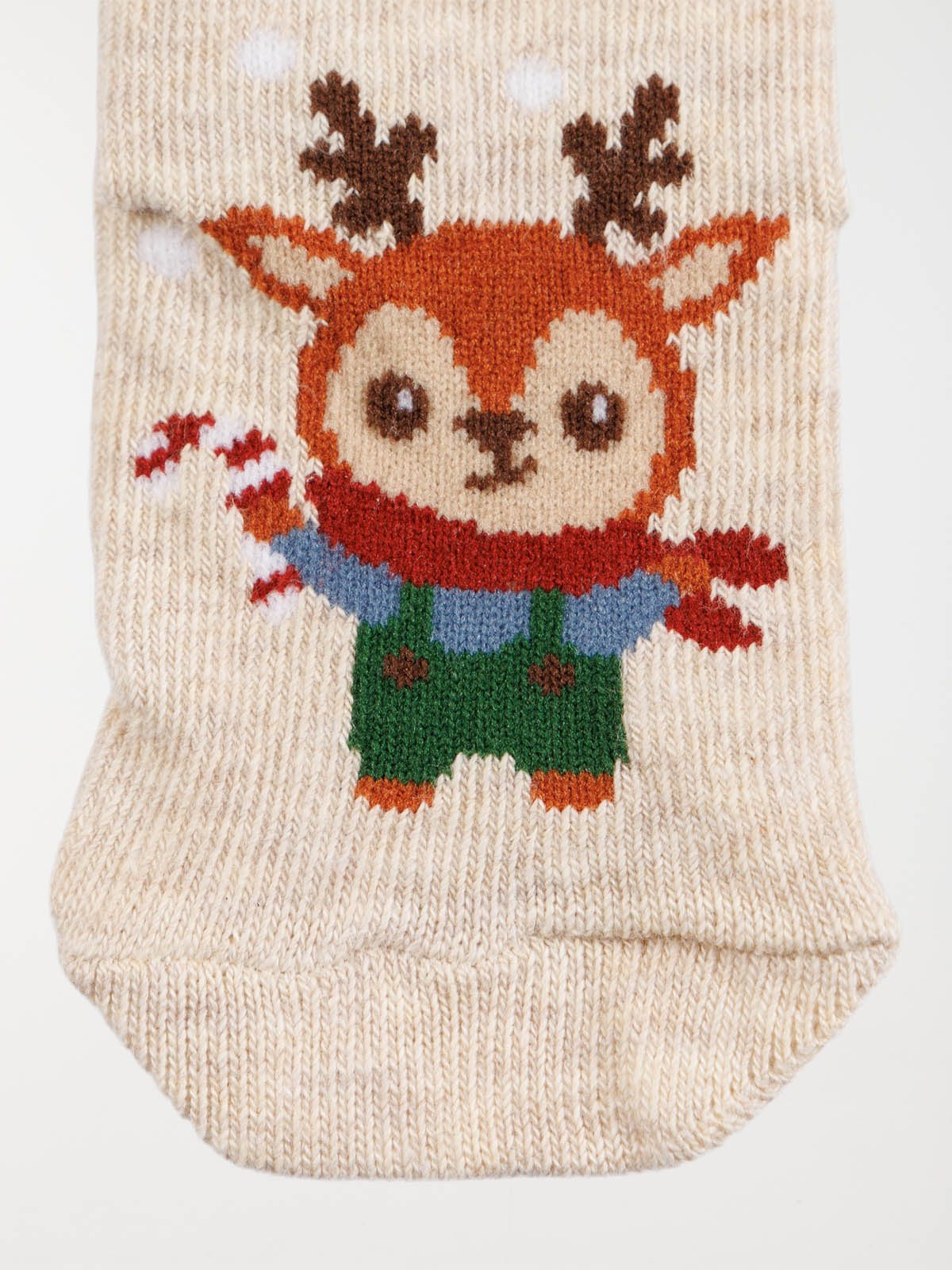 Chaussettes de noël beige cerf bébé Chaussettes de noël beige cerf bébé