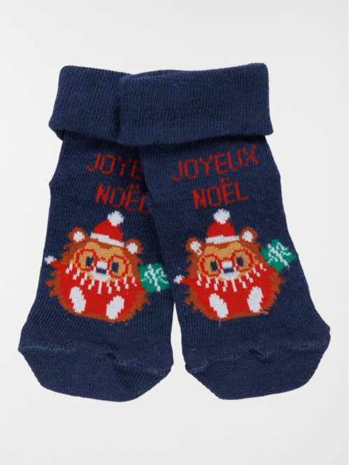 Chaussettes de noël hérisson bébé