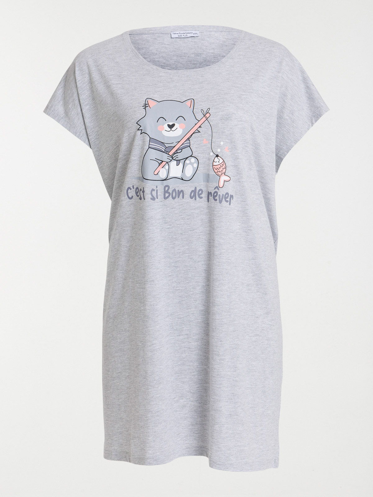 Chemise de nuit chat grande taille femme