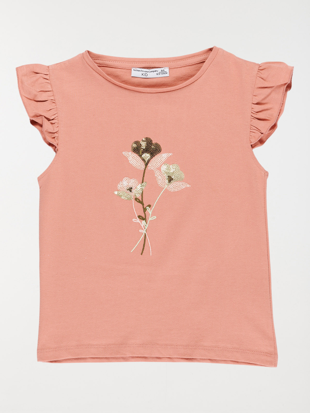 Tee-shirt fleurs sequins fille (3-12A)