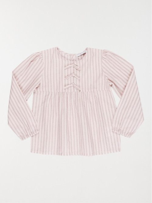 Blouse rayée et noeuds fille (3-12A)