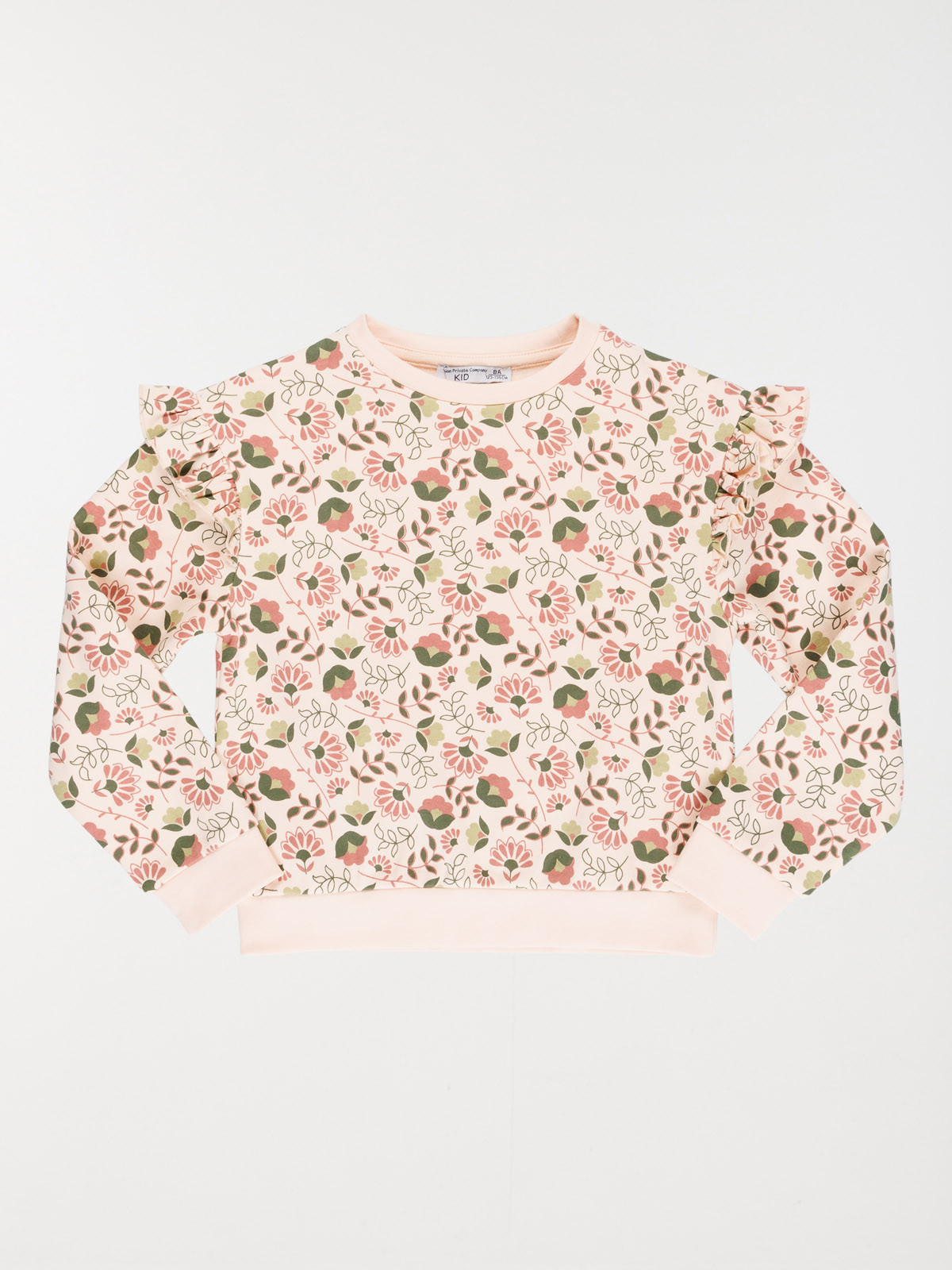 Sweat fleuri et volants fille (3-12A)