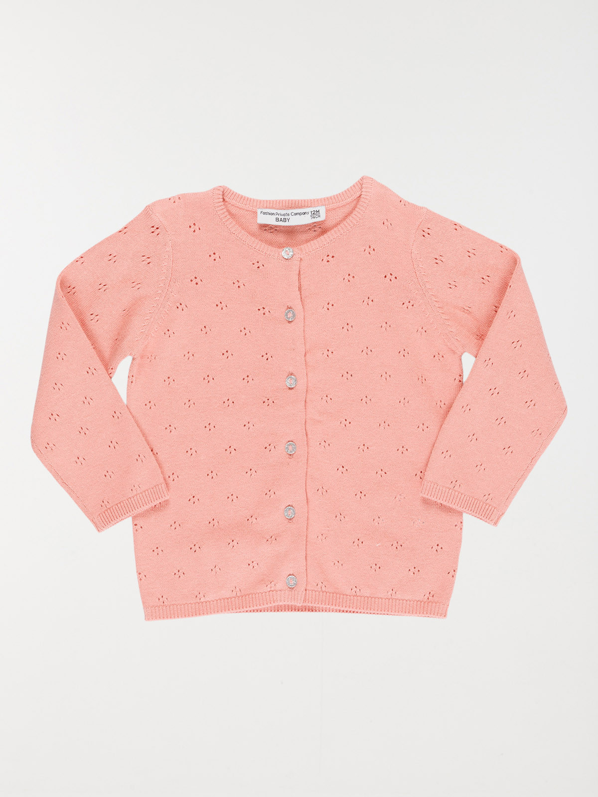 Gilet boutonné hortensia fille (3-36M)