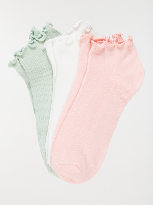 Lot de 3 paires chaussettes basses femme