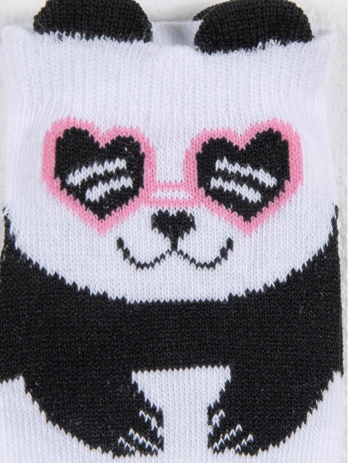 Lot 3 paires chaussettes panda fille Lot 3 paires chaussettes panda fille