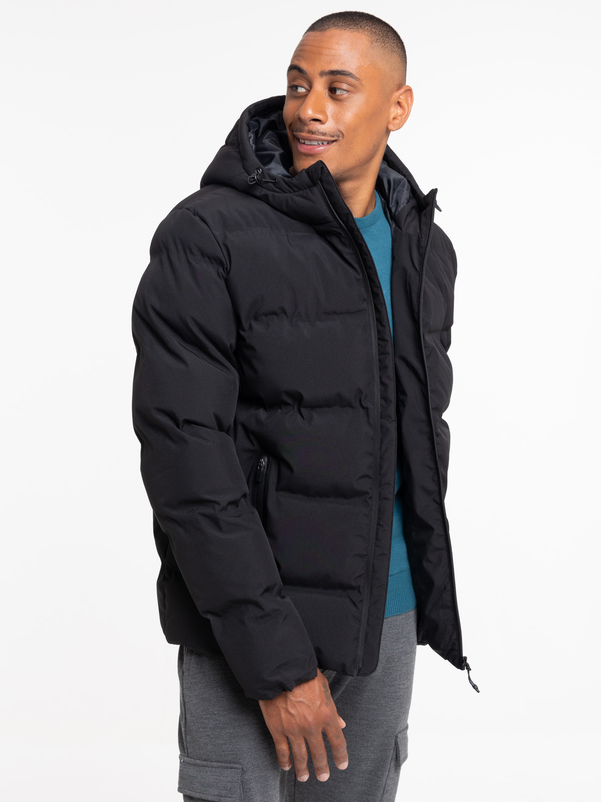 Blouson à capuche noir homme