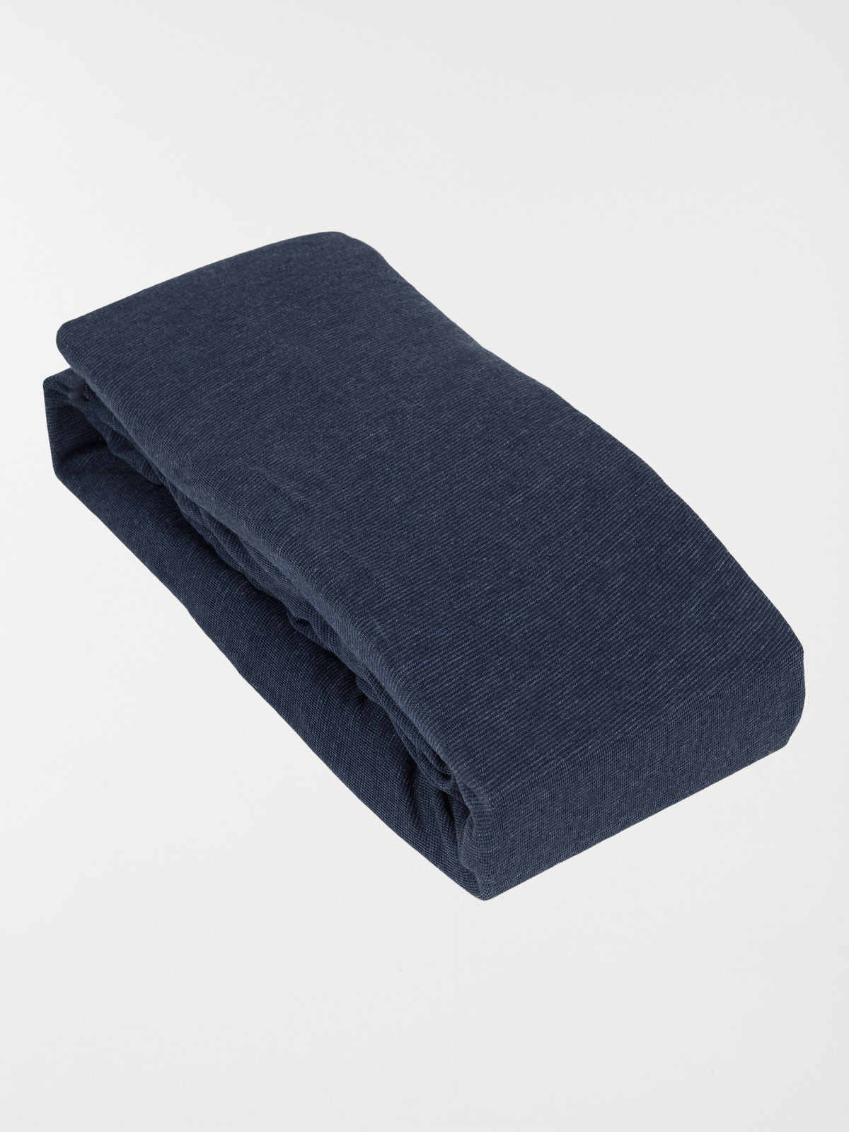 Drap housse jersey 140x190 cm bleu chiné