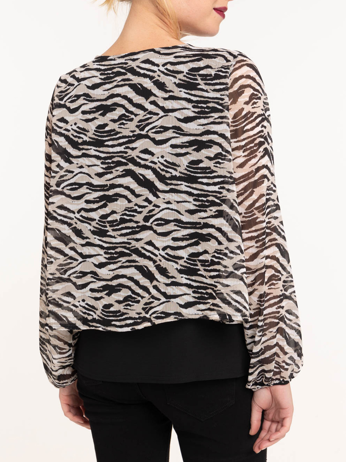 Blouse imprimée collier femme Blouse imprimée collier femme