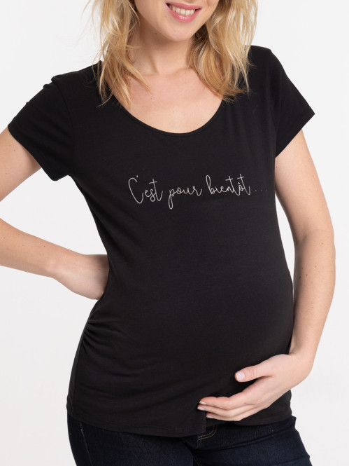 T-shirt maternité noir à...