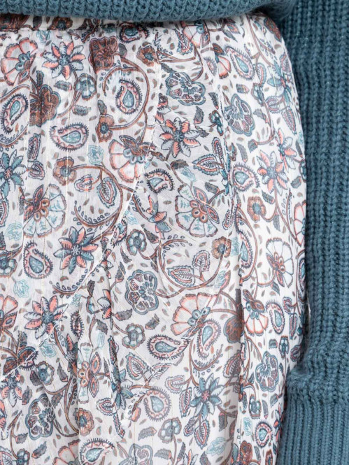 Jupe effet portefeuille imprimée femme