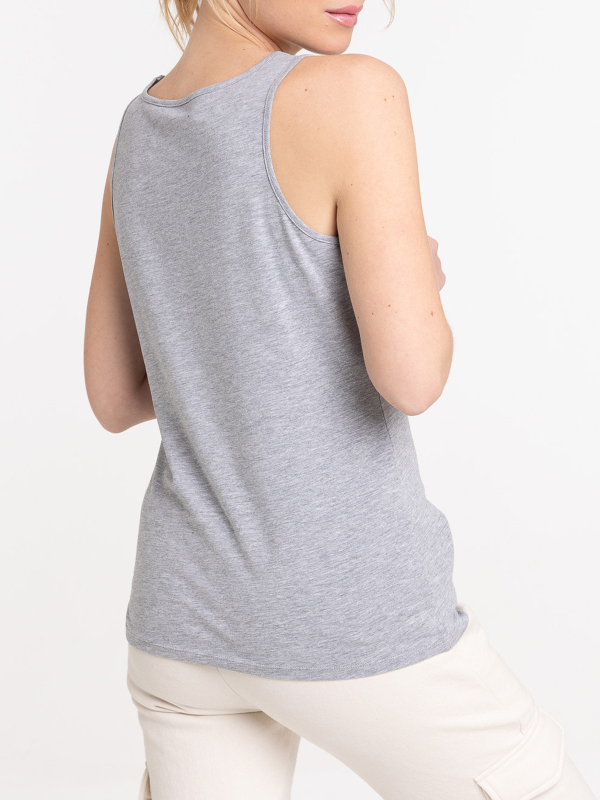 Débardeur basique gris chiné femme Débardeur basique gris chiné femme