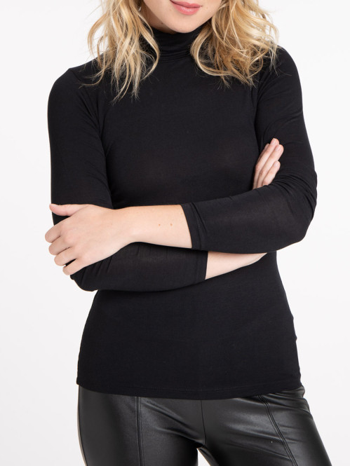 T-shirt col roulé noir femme T-shirt col roulé noir femme