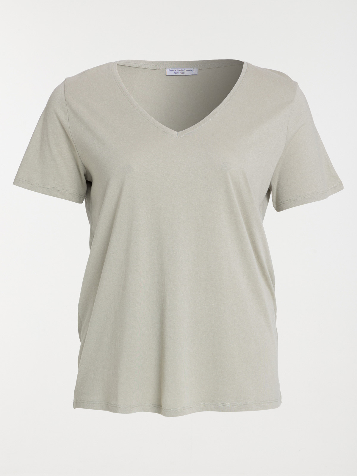 T-shirt col V grande taille femme