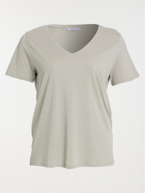 T-shirt col V grande taille femme