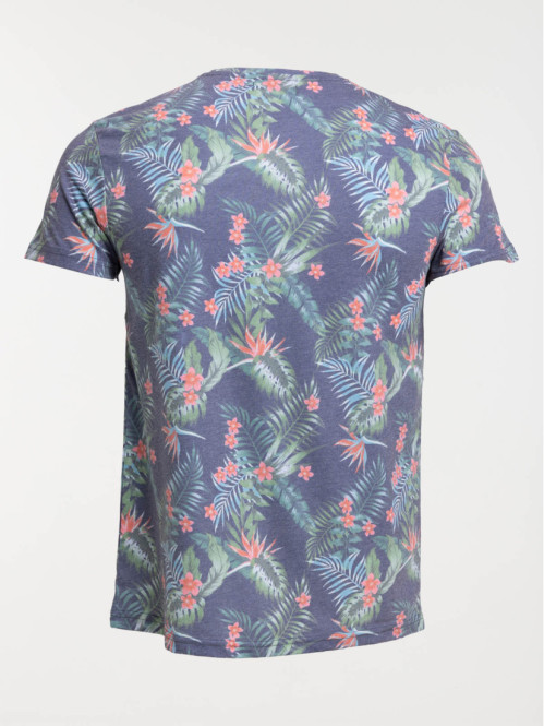 Tee-shirt tropical marine navy homme Tee-shirt tropical marine navy homme
