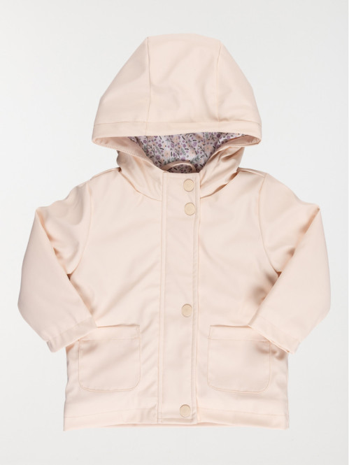 Manteau ciré à capuche fille (3-36M)