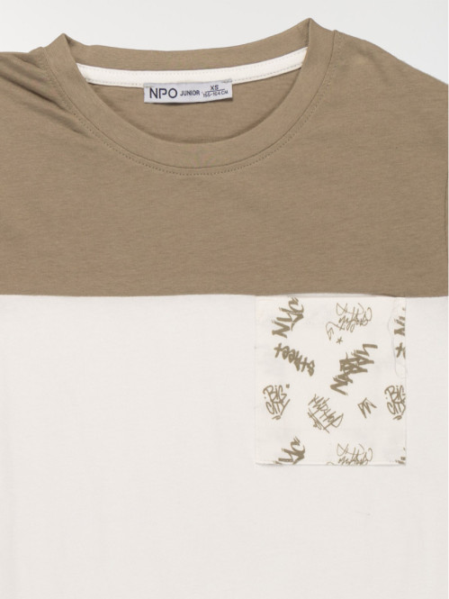 Pyjacourt bicolore poche garçon (3-12A) Pyjacourt bicolore poche garçon (3-12A)