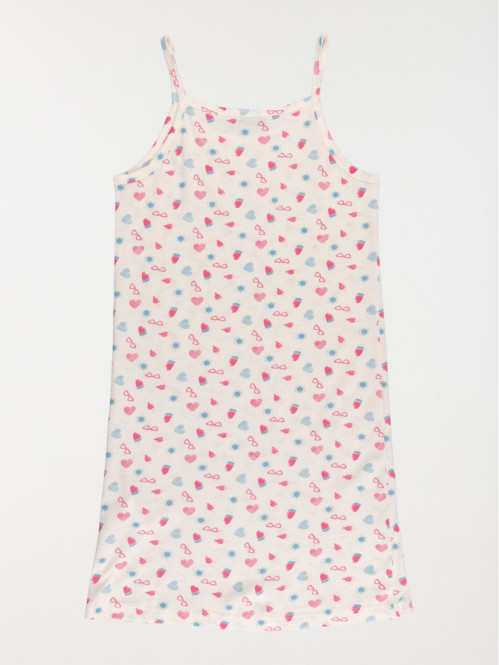 Nuisette écru motifs fille (3-12A) Nuisette écru motifs fille (3-12A)