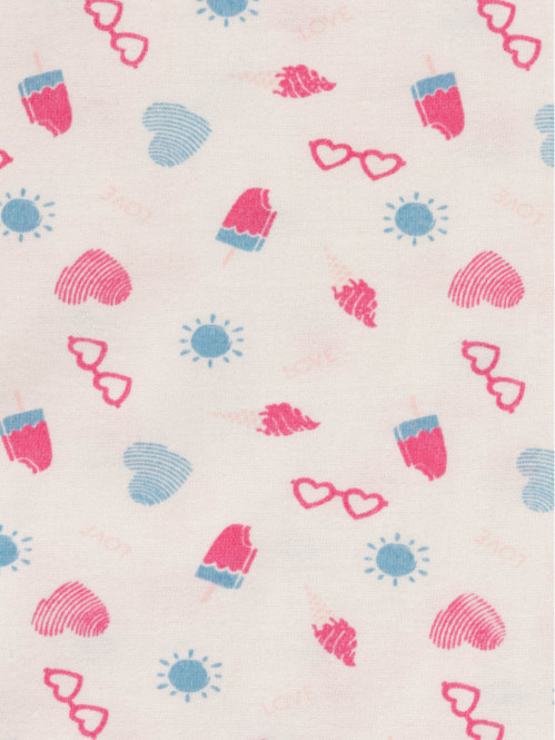 Nuisette écru motifs fille (3-12A) Nuisette écru motifs fille (3-12A)