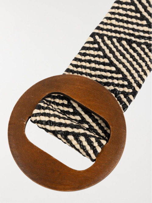 Ceinture élastiquée paille femme