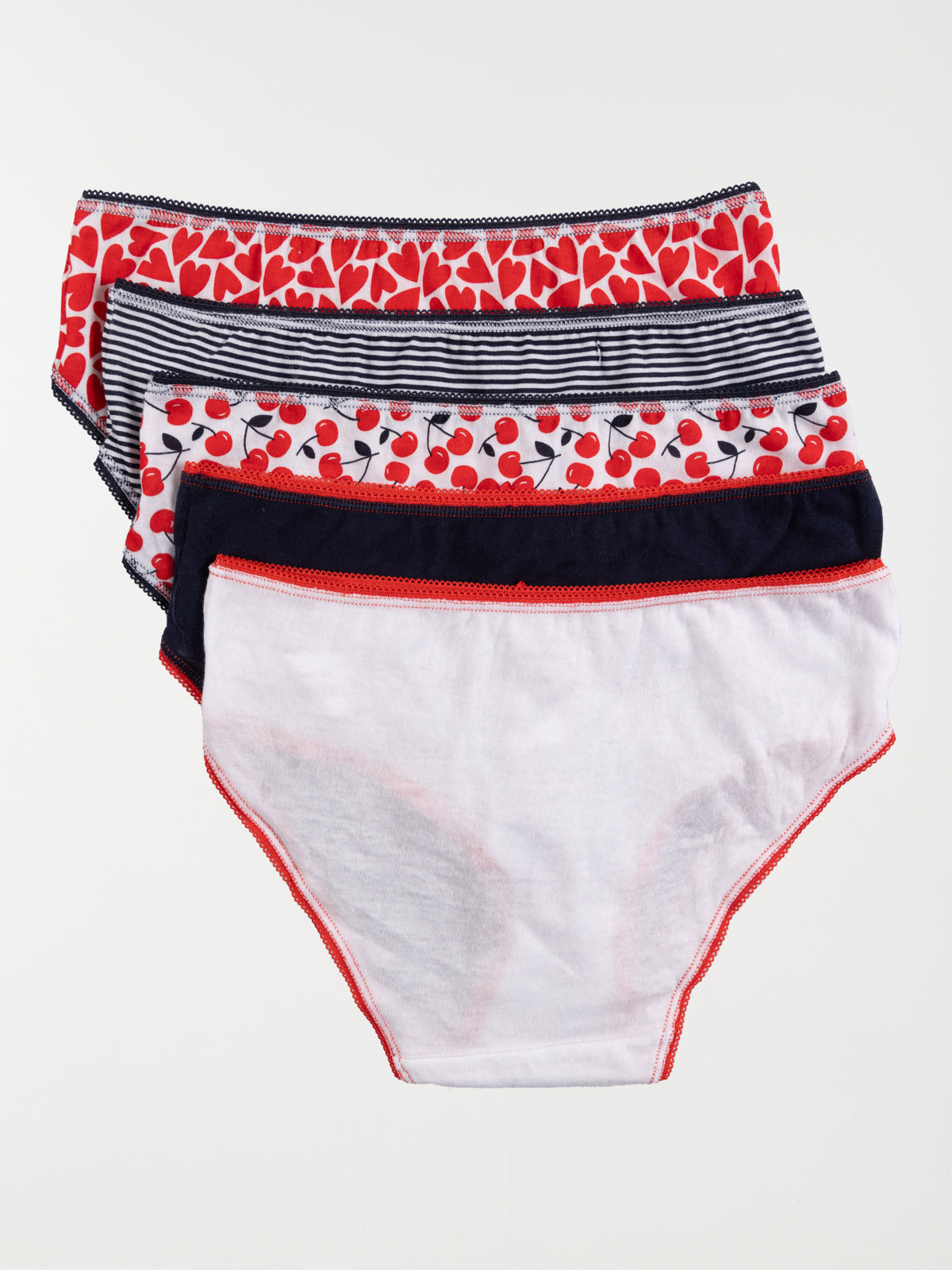 Lot de 5 culottes cerises fille