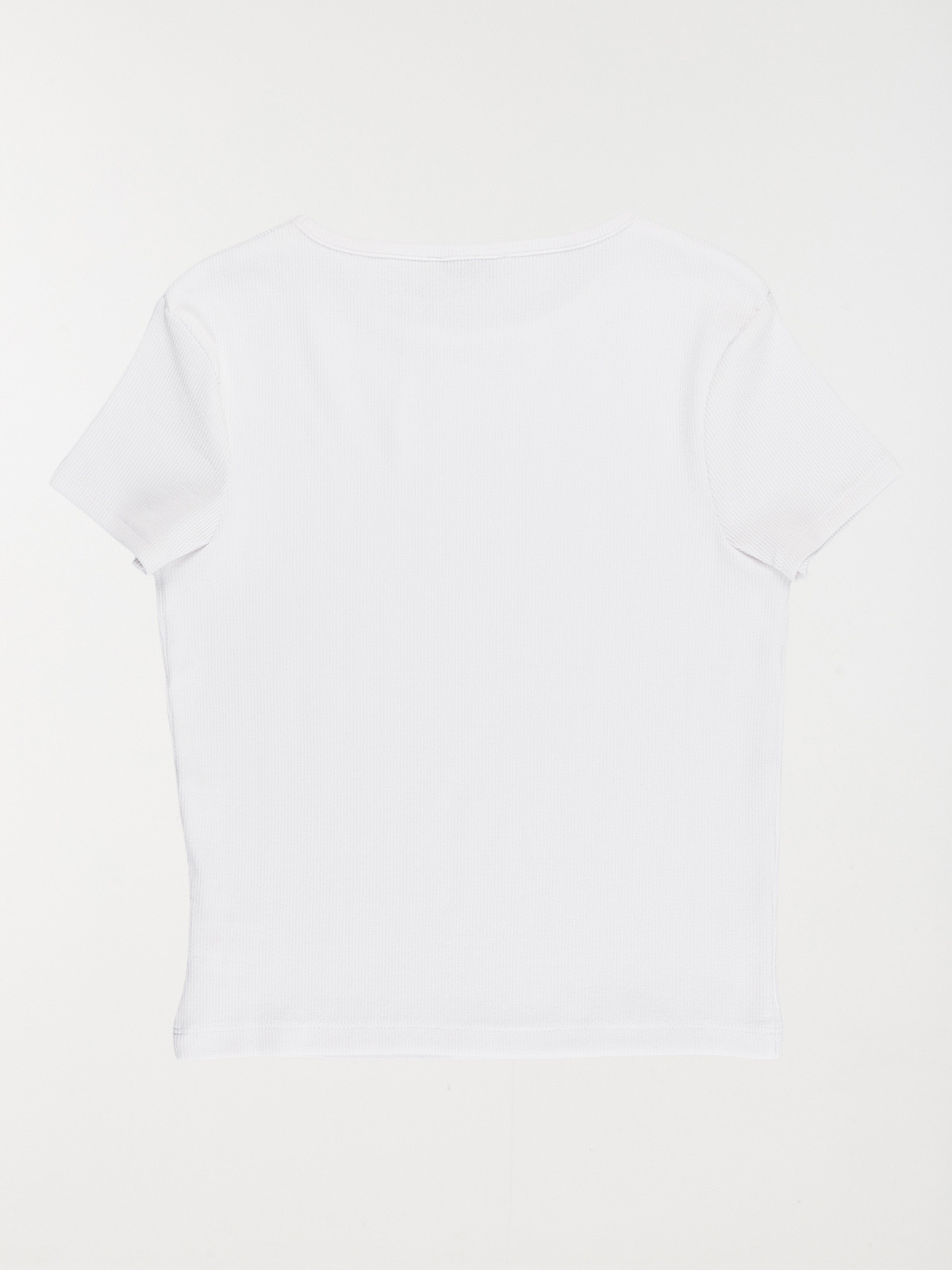 Tee-shirt blanc côtelé fille (XXS-M)