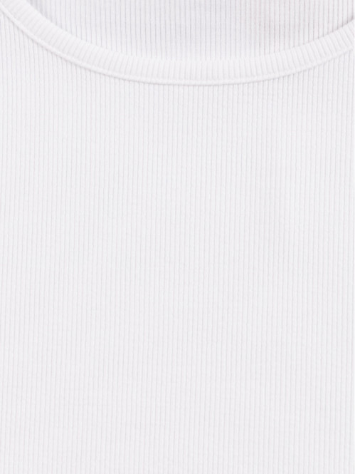 Tee-shirt blanc côtelé...