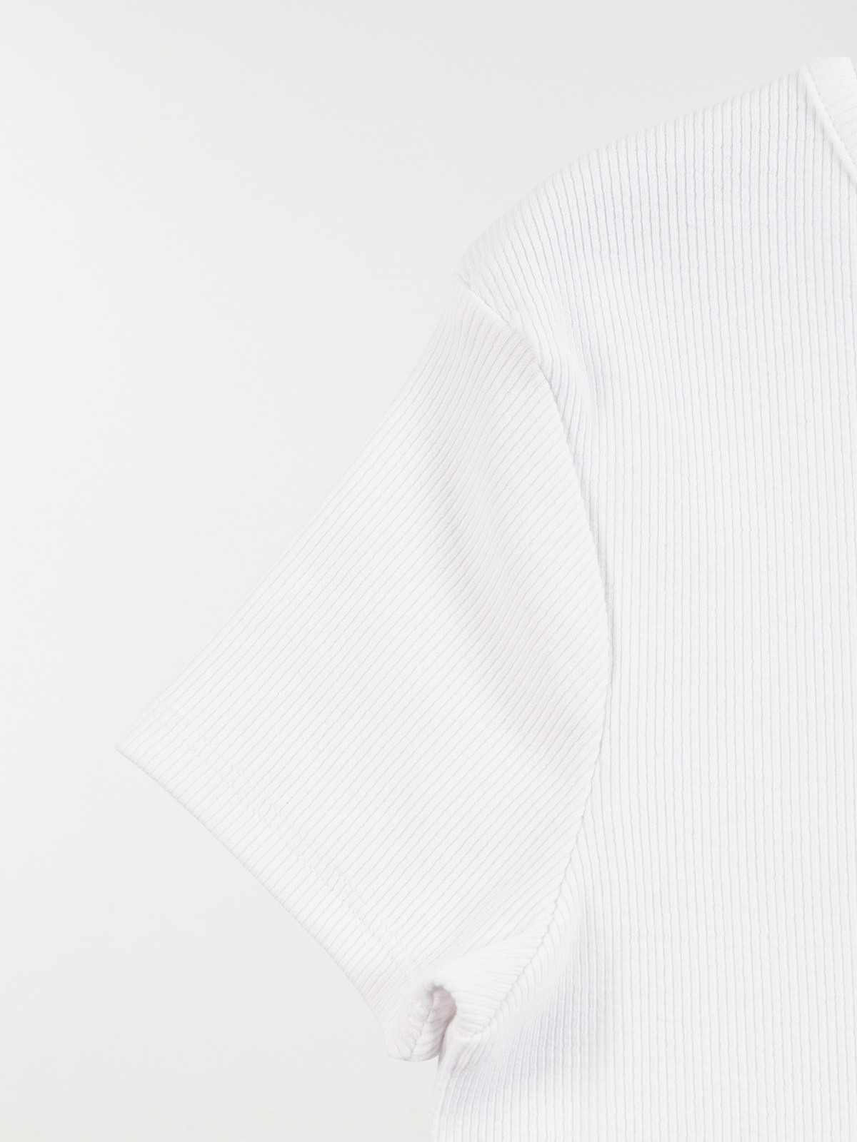 Tee-shirt blanc côtelé fille (XXS-M)