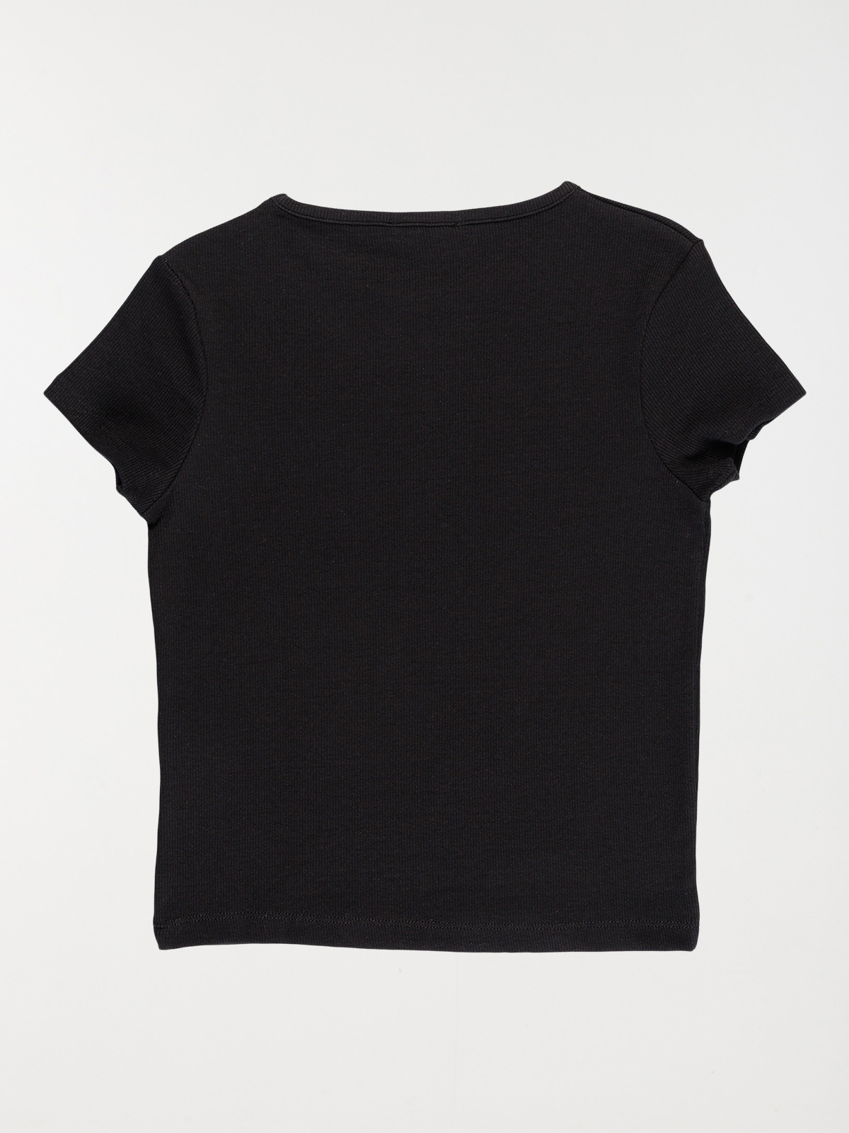 Tee-shirt côtelé noir fille (XXS-M)