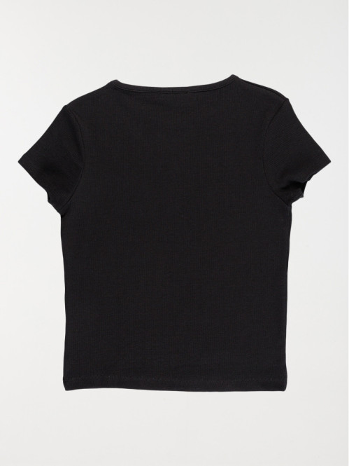 Tee-shirt côtelé noir fille...