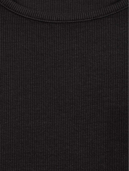 Tee-shirt côtelé noir fille...