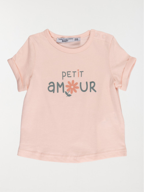Tee-shirt petit amour fille (3-36M)