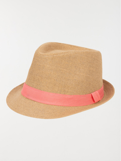 Chapeau borsalino néon rose bébé
