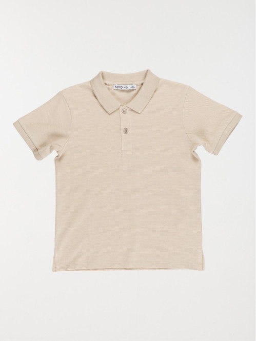 Polo uni sable garçon (3-12A)