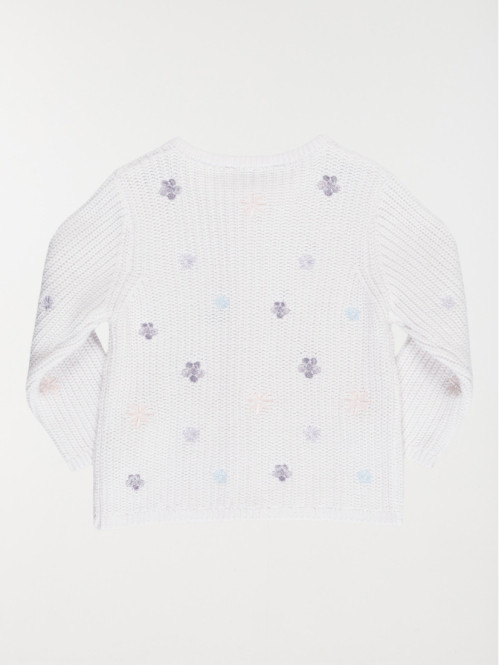 Gilet blanc fleuri fille...