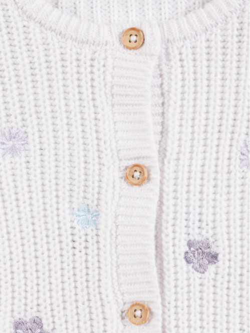 Gilet blanc fleuri fille...