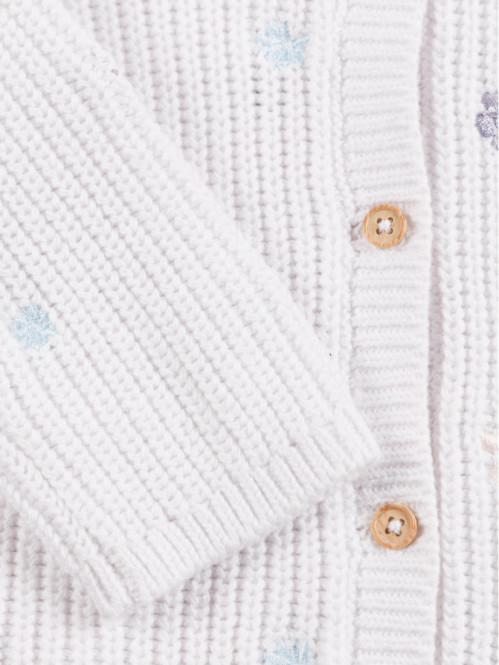 Gilet blanc fleuri fille...