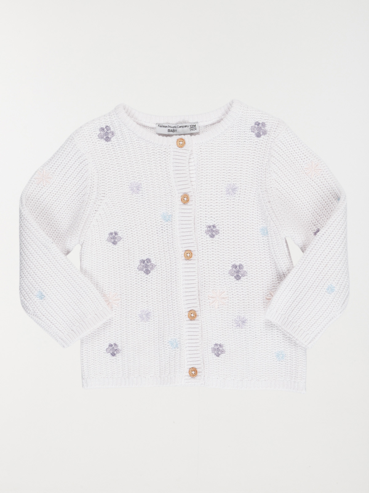 Gilet blanc fleuri fille (3-36M)
