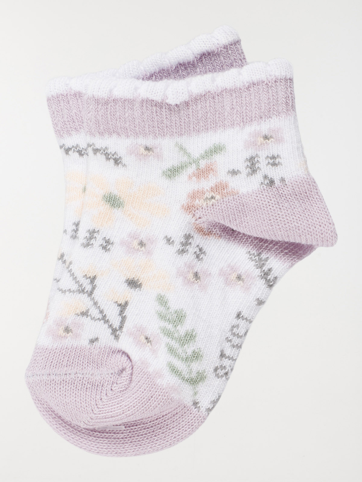Lot 2 paires chaussettes fleurs fille Lot 2 paires chaussettes fleurs fille
