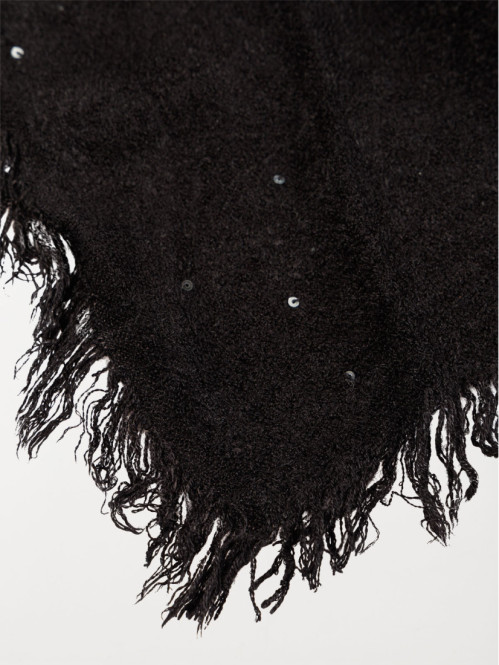 Écharpe noire avec paillettes femme