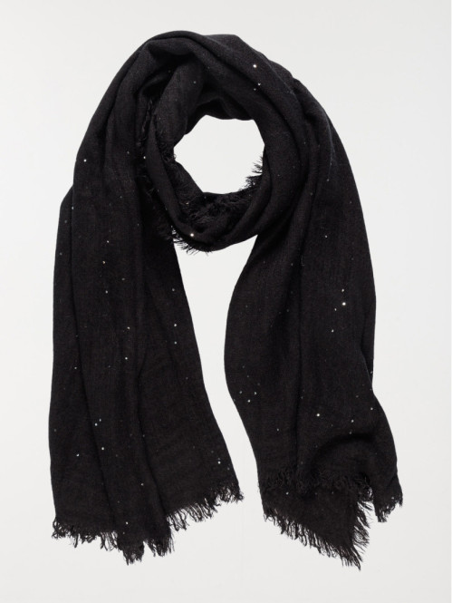 Écharpe noire avec paillettes femme