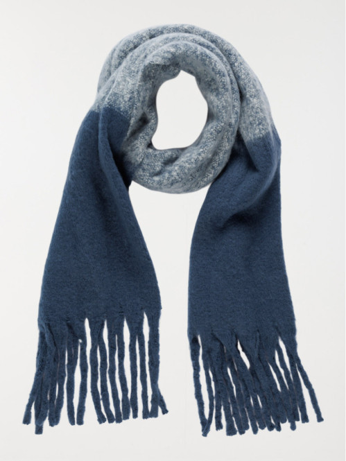 Écharpe bicolore denim stone femme