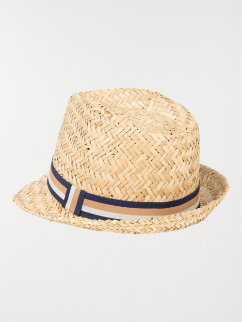 Chapeau ruban paille homme