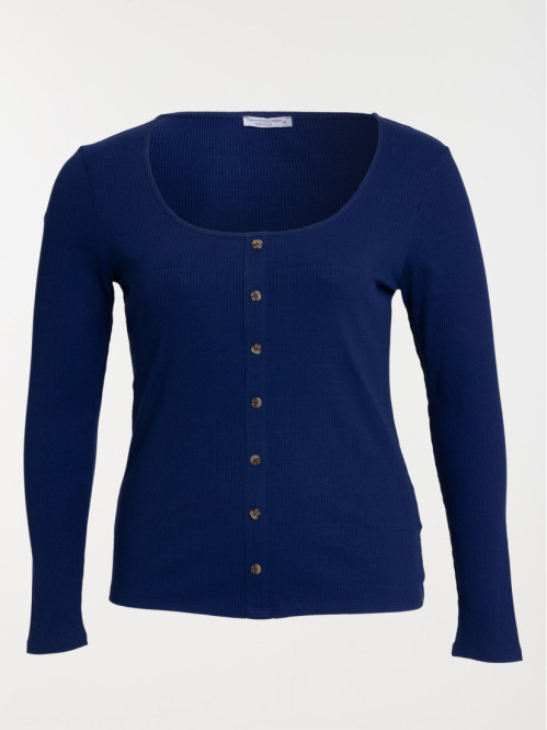 T-shirt boutons grande taille femme